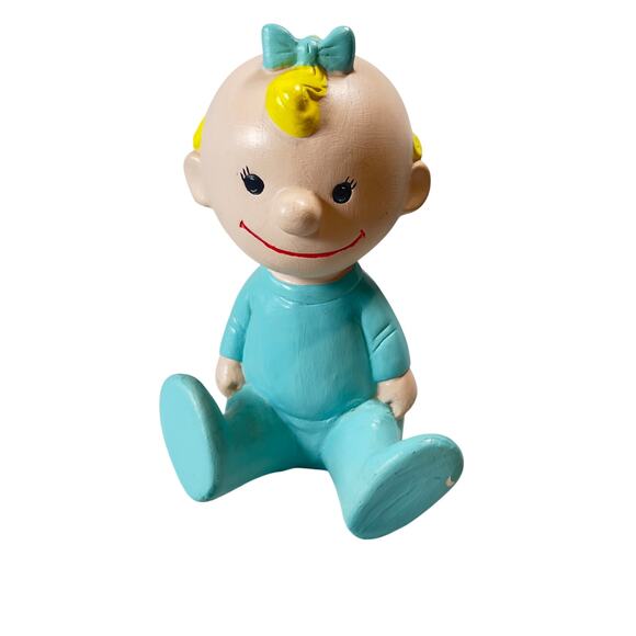 Peanuts Baby Sally Vintage Hand Painted Ceramic RARE 1968 Shultz Charlie Brown - Picture 1 of 15